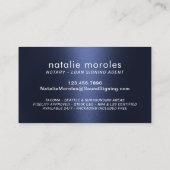 公証人ローン署名代理人メタリック・ネイビー・ブルー 名刺 (裏面)