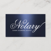 公証人ローン署名代理人メタリック・ネイビー・ブルー 名刺 (正面)