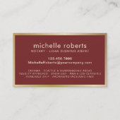 公証人ローン署名代理人モダン金ゴールド枠 名刺 (裏面)