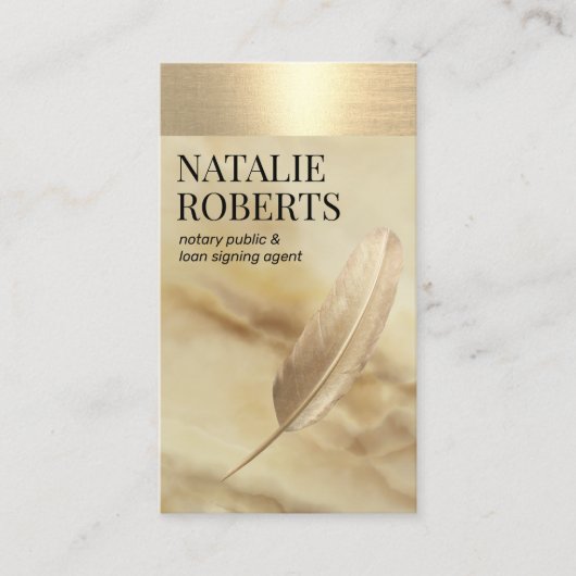 公証人ローン署名代理人金ゴールドクイル大理石 名刺 (正面)