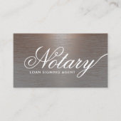 公証人ローン署名剤タイポグラフィ銅金属 名刺 (正面)