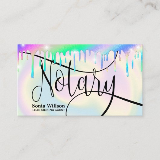公証人ローン署名剤ホログラフィモダンックフォイル 名刺 (正面)