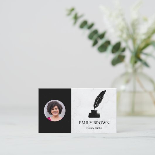 公証人ローン署名剤大理石写真インクキール 名刺 (スタンド正面)