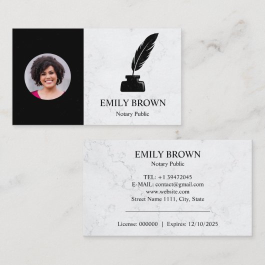 公証人ローン署名剤大理石写真インクキール 名刺 (正面/裏面)