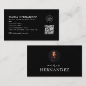 公証人ローン署名業者の完全な黒の写真QRコード 名刺 (正面/裏面)