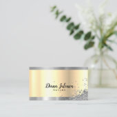 公証人ローン署名業者の縁ど金ゴールド 名刺 (スタンド正面)