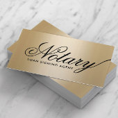 公証人ローン署名業者エレガントタイポグラフィ金ゴールド 名刺