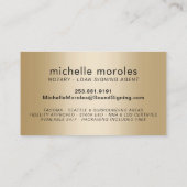 公証人ローン署名業者エレガントタイポグラフィ金ゴールド 名刺 (裏面)