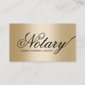 公証人ローン署名業者エレガントタイポグラフィ金ゴールド 名刺 (正面)