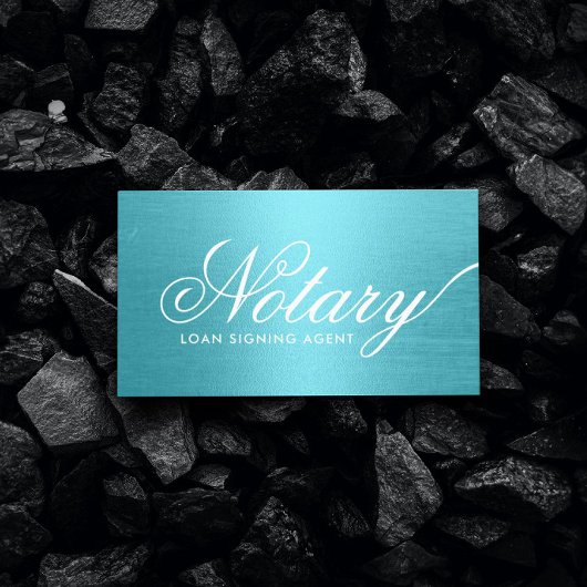 公証人ローン署名業者タイポグラフィターコイズ 名刺