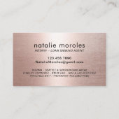 公証人ローン署名業者タイポグラフィバラ金ゴールド 名刺 (裏面)