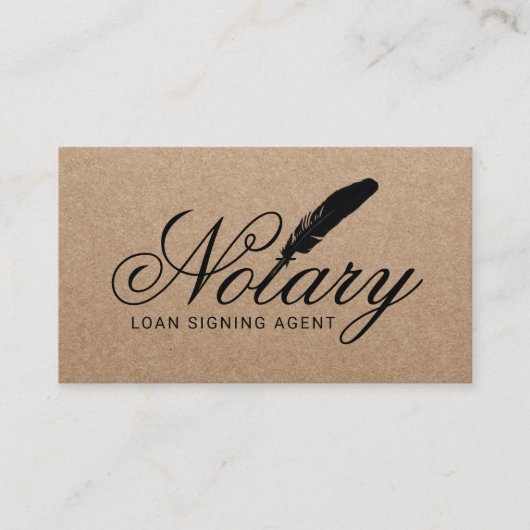公証人ローン署名業者タイポグラフィKraft 名刺 (正面)