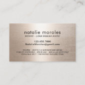 公証人ローン署名業者バラ金ゴールドタイポグラフィ 名刺 (裏面)