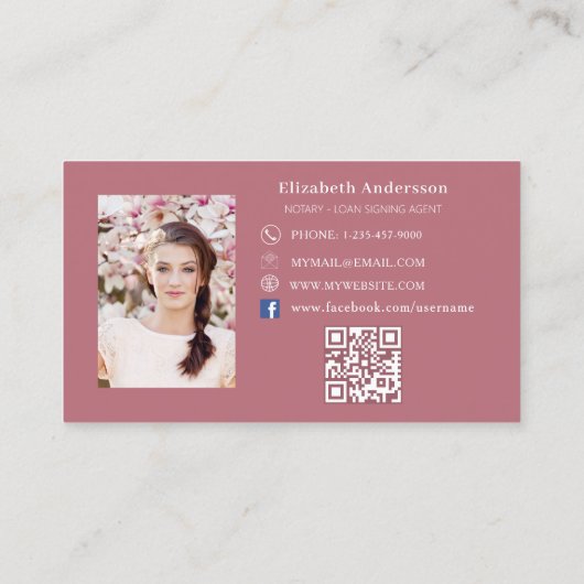 公証人ローン署名業者バラ金ゴールド写真QRコード 名刺 (裏面)