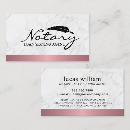 公証人ローン署名業者バラ金ゴールド縁ど大理石 名刺 (正面/裏面)