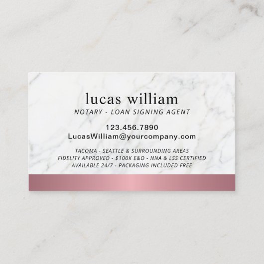 公証人ローン署名業者バラ金ゴールド縁ど大理石 名刺 (裏面)