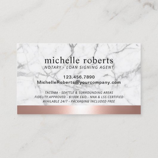 公証人ローン署名業者バラ金ゴールド縁ど大理石 名刺 (裏面)