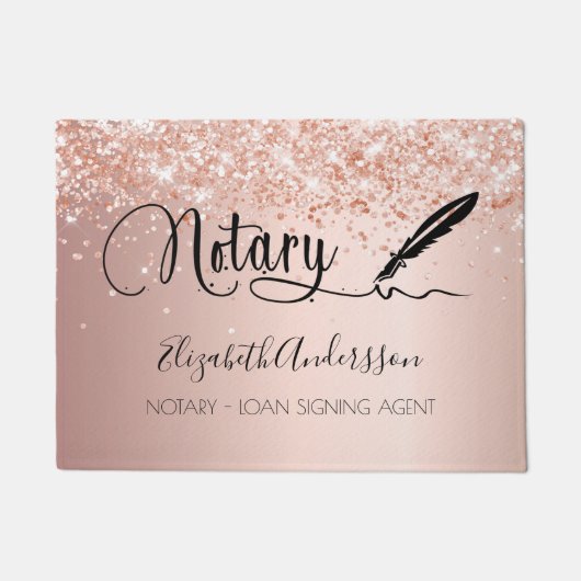 公証人ローン署名業者バラ金ゴールド赤面 ドアマット (正面)