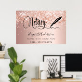 公証人ローン署名業者バラ金ゴールド赤面 ポスター (ホームオフィス)