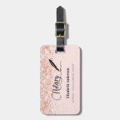 公証人ローン署名業者バラ金ゴールド赤面 ラゲッジタグ (正面縦)