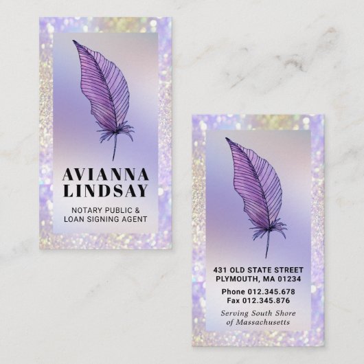 公証人ローン署名業者パープルグリッター 名刺 (正面/裏面)