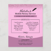 公証人ローン署名業者ピンクグリッターチラシ チラシ (正面)