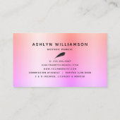 公証人ローン署名業者ピンクパープルグリッターシック 名刺 (裏面)