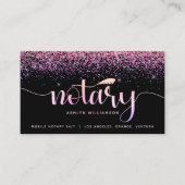 公証人ローン署名業者ピンクパープルグリッターシック 名刺 (正面)