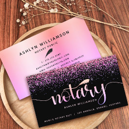 公証人ローン署名業者ピンクパープルグリッターシック 名刺