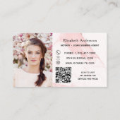 公証人ローン署名業者ピンク大理石の写真QR 名刺 (裏面)