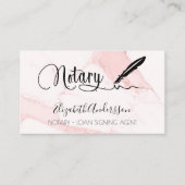 公証人ローン署名業者ピンク大理石の写真QR 名刺 (正面)