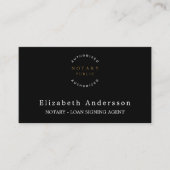 公証人ローン署名業者ブラックフォトQRロゴ 名刺 (正面)