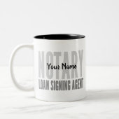 公証人ローン署名業者ブラックフォントカスタマイズ ツートーンマグカップ (左)
