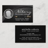 公証人ローン署名業者ブラックメタル写真 名刺 (正面/裏面)
