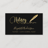 公証人ローン署名業者ブラック金ゴールド写真QRコード 名刺 (正面)