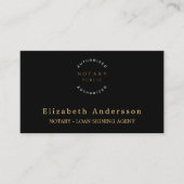 公証人ローン署名業者ブラック金ゴールド写真QRロゴ 名刺 (正面)