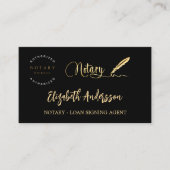 公証人ローン署名業者ブラック金ゴールド写真QRロゴ 名刺 (正面)