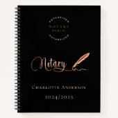 公証人ローン署名業者ブラック金ゴールド2024 ノートブック (正面)
