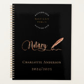 公証人ローン署名業者ブラック金ゴールド2026 プランナー手帳 (正面)