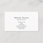 公証人ローン署名業者プロフェッショナルピンク写真 名刺 (裏面)