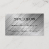 公証人ローン署名業者メタリックタイポグラフィフェイク 名刺 (裏面)