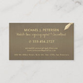 公証人ローン署名業者モダンタイポグラフィ金ゴールド 名刺 (裏面)