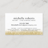 公証人ローン署名業者モダン金ゴールドグリッター 名刺 (裏面)