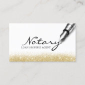 公証人ローン署名業者モダン金ゴールドグリッター 名刺 (正面)