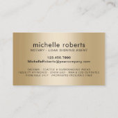 公証人ローン署名業者モダン金ゴールド 名刺 (裏面)