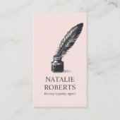 公証人ローン署名業者ヴィンテージクイルペン赤面 名刺 (正面)