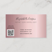 公証人ローン署名業者赤面ピンクQRコード 名刺 (裏面)