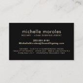 公証人ローン署名業者金ゴールドタイポグラフィ 名刺 (裏面)