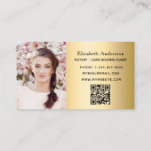 公証人ローン署名業者金ゴールド写真QRコード 名刺 (裏面)