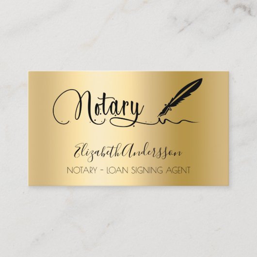 公証人ローン署名業者金ゴールド写真QRコード 名刺 (正面)